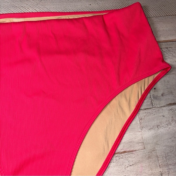 Old Navy Bikini BOTTOM 4XL Swimsuit Bathing Suit Pink Ribbed - Picture 6 of 13